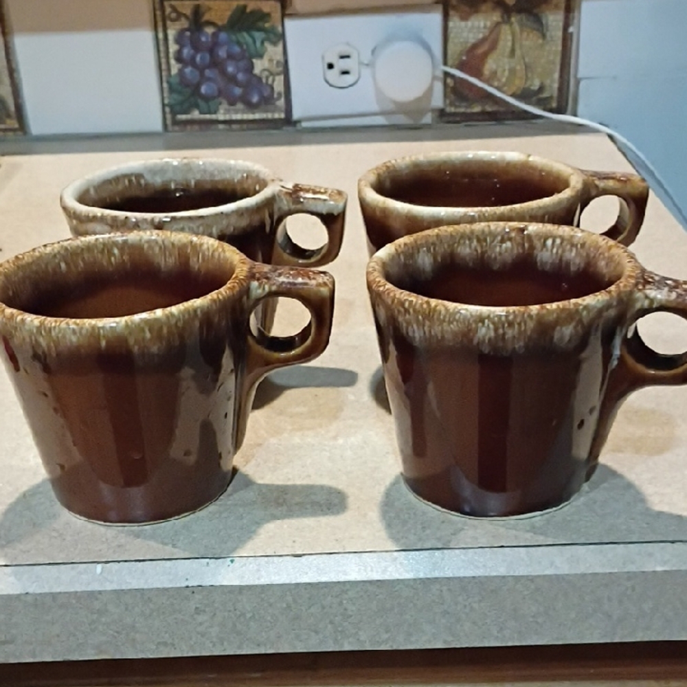 Vintage Hull Brown Drip Glazed Mug